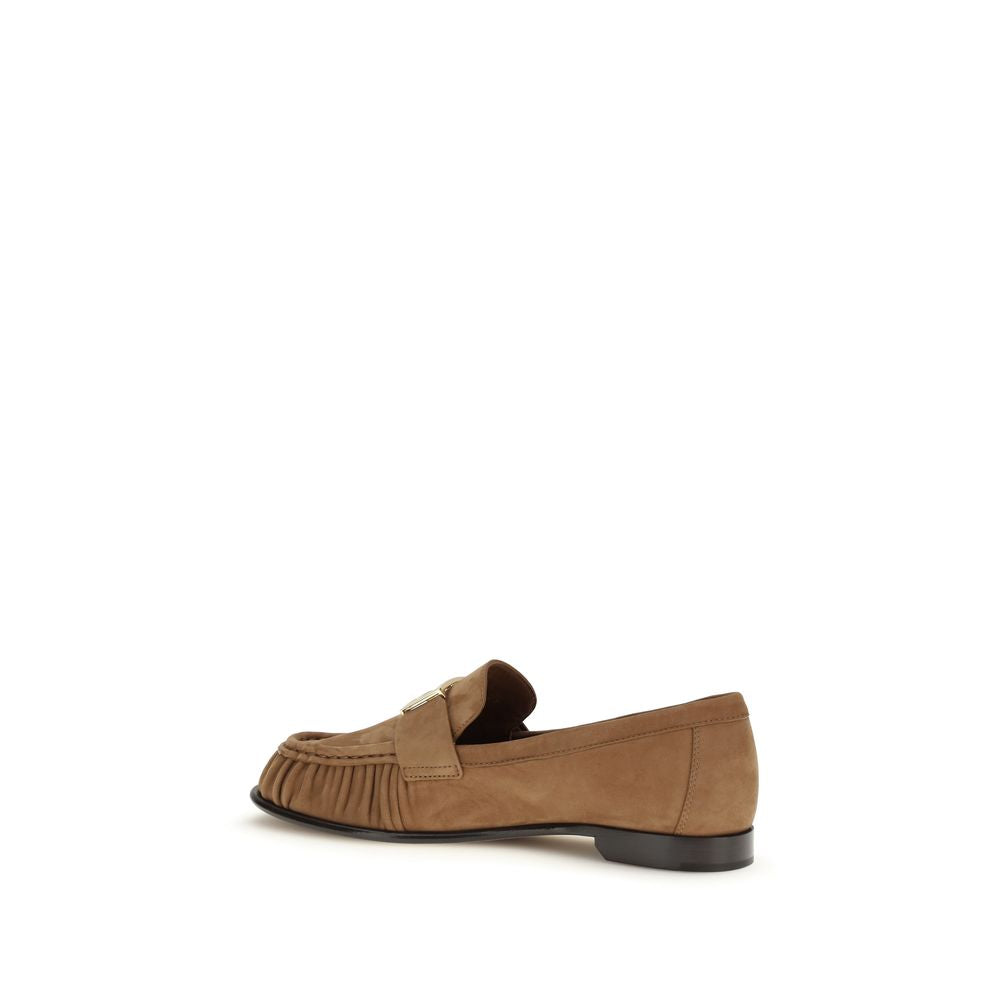 Brown Suede Slip-On Loafers