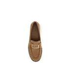 Brown Suede Slip-On Loafers