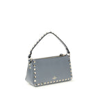Blue Calfskin Rockstud Shoulder Bag