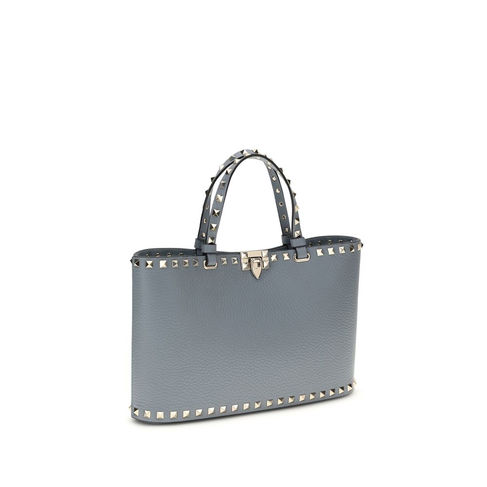 Small Rockstud Calf Leather Tote