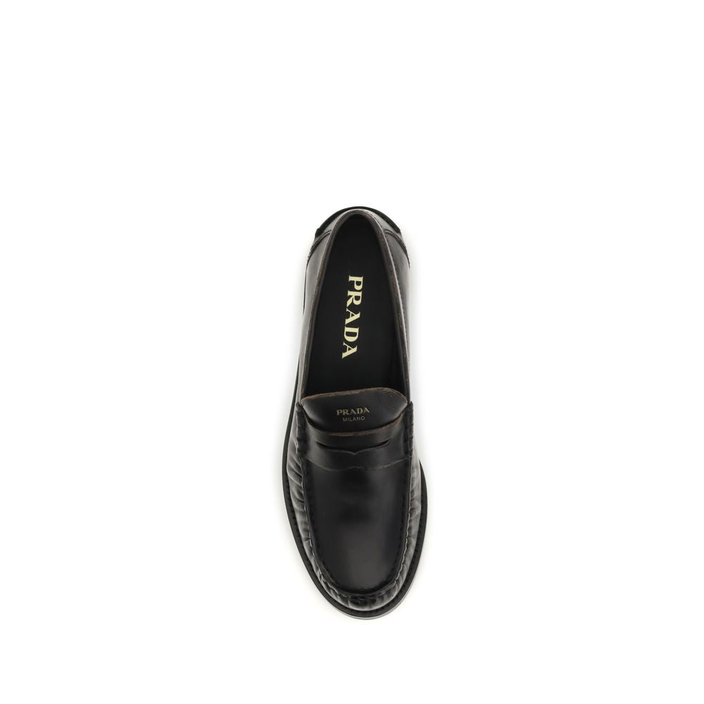 Vintage-Effect Calfskin Slip-On Loafers