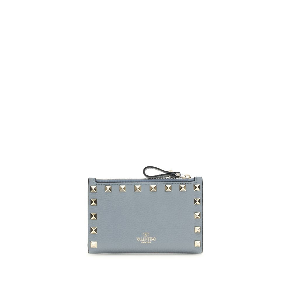 Grained Calfskin Rockstud Wallet