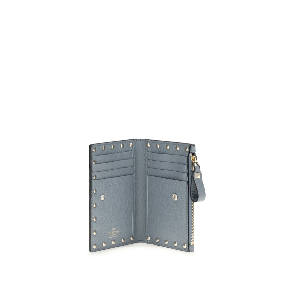 Grained Calfskin Rockstud Wallet