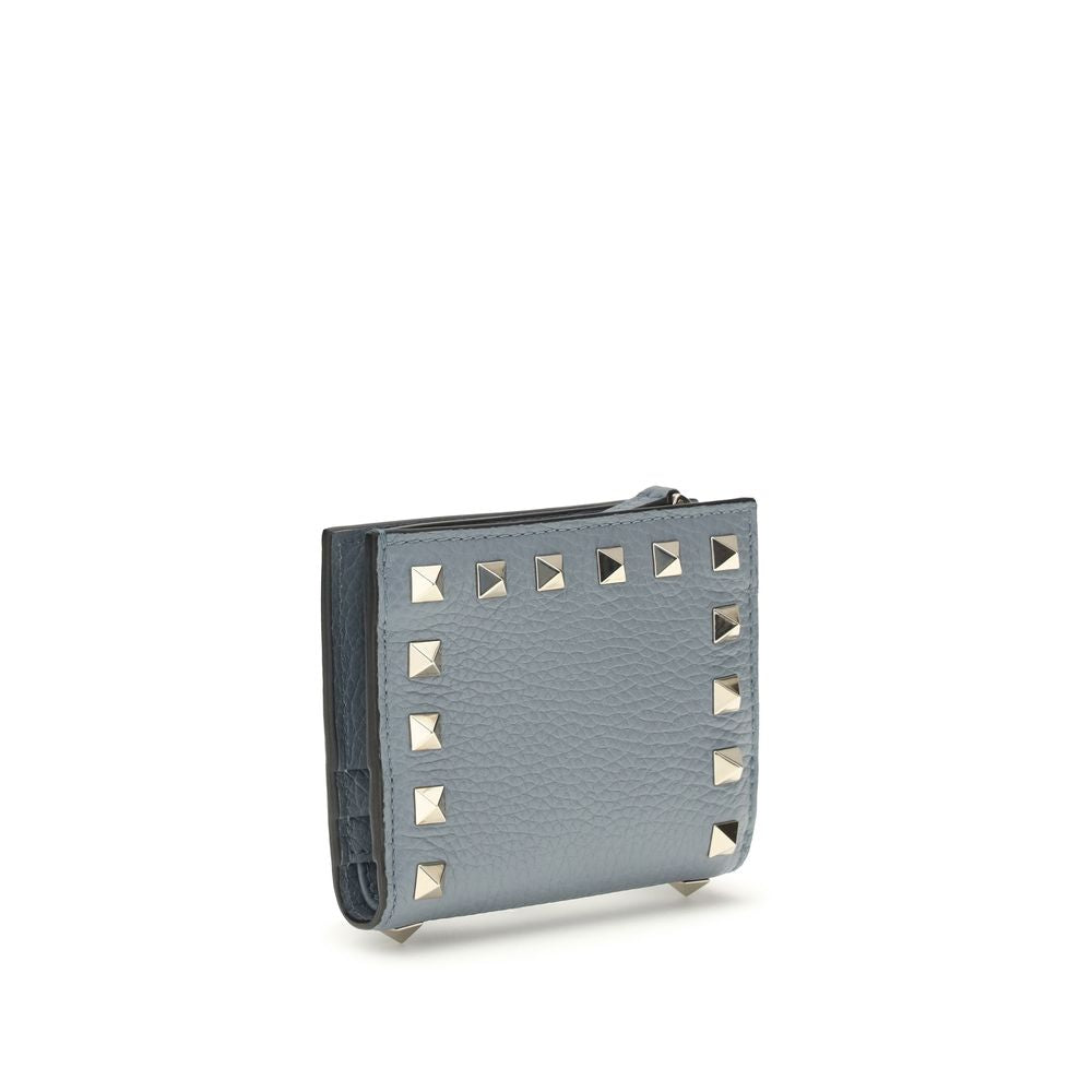 Rockstud Grained Leather Wallet