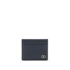 VLogo Signature Card Holder In Grained Calf Leather