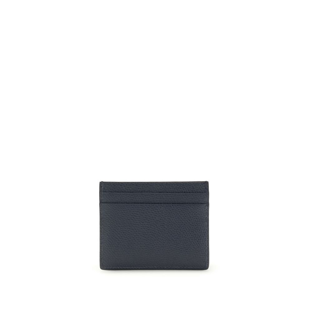 VLogo Signature Card Holder In Grained Calf Leather