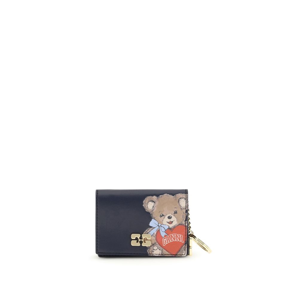 Recycled Leather Bear Print Card Holder
