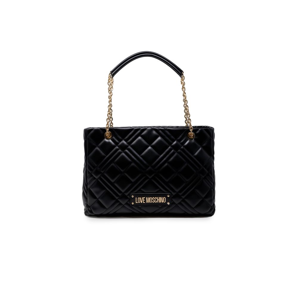 Large Quilted Polyurethane Matelassé Handbag