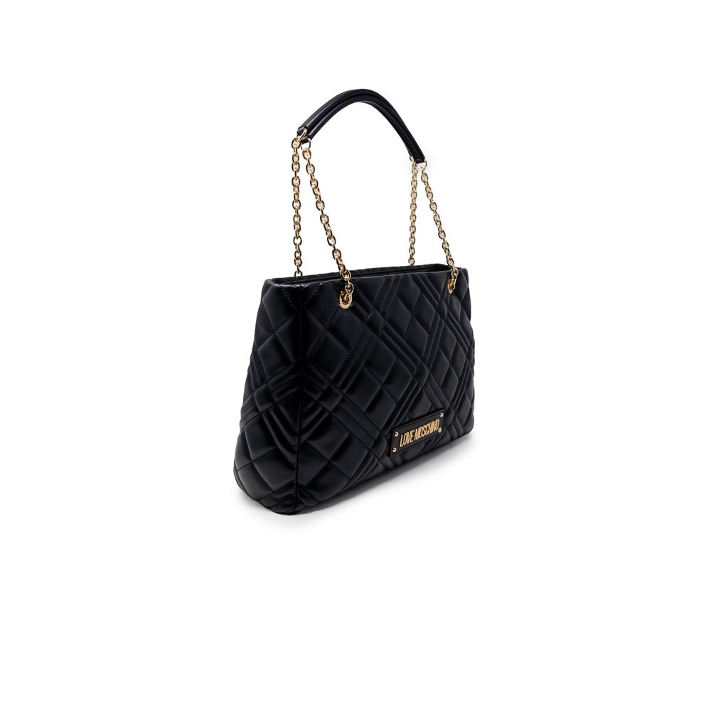 Large Quilted Polyurethane Matelassé Handbag