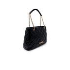 Large Quilted Polyurethane Matelassé Handbag