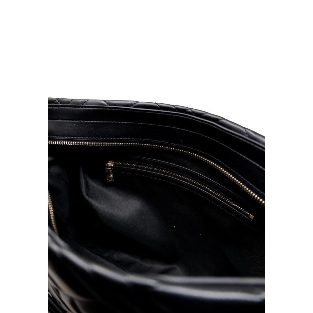 Large Quilted Polyurethane Matelassé Handbag