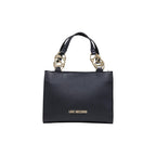 Medium Polyurethane Handbag With Geometric Gold-Tone Detail