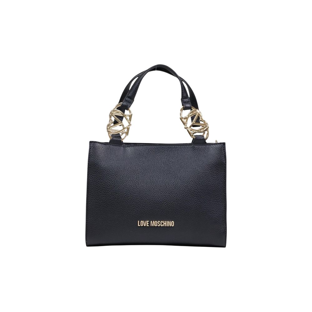 Medium Polyurethane Handbag With Geometric Gold-Tone Detail