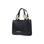 Medium Polyurethane Handbag With Geometric Gold-Tone Detail