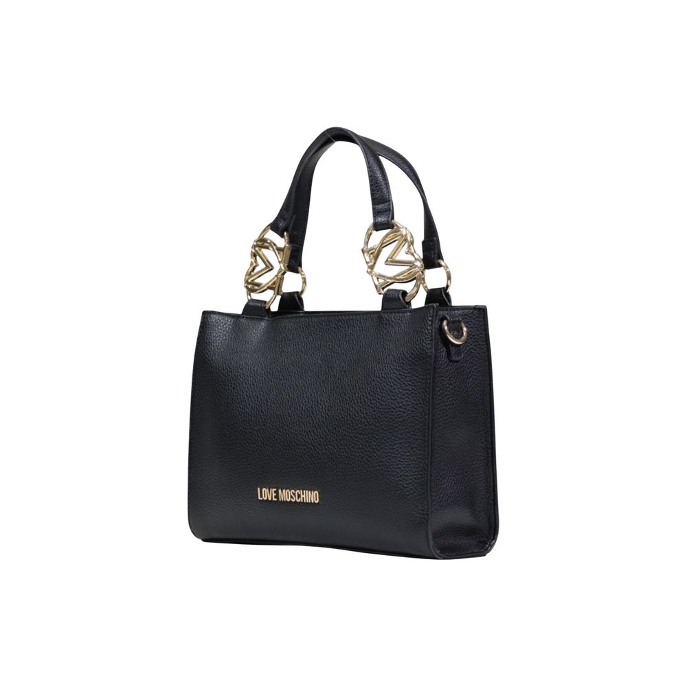 Medium Polyurethane Handbag With Geometric Gold-Tone Detail