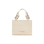 Medium Polyurethane Handbag With Geometric Gold Accents