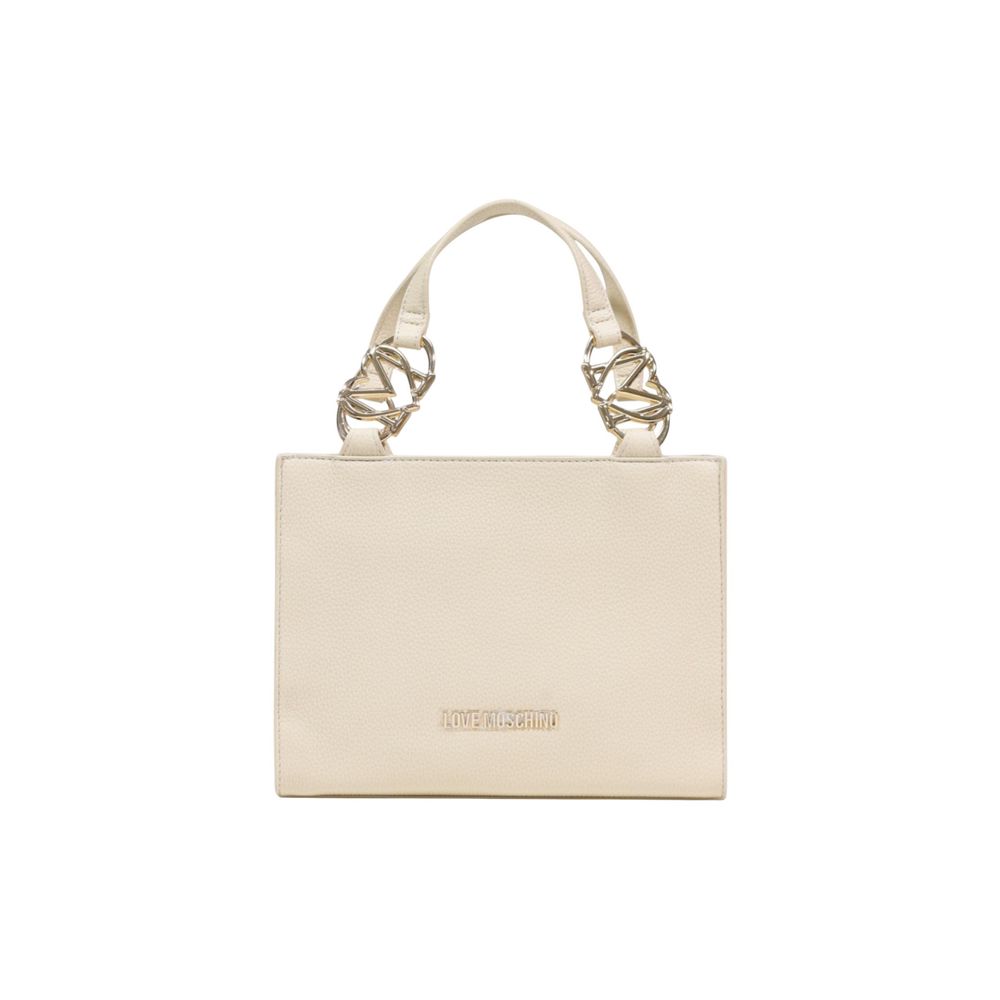 Medium Polyurethane Handbag With Geometric Gold Accents