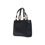 Medium Polyurethane Handbag With Geometric Gold-Tone Detail
