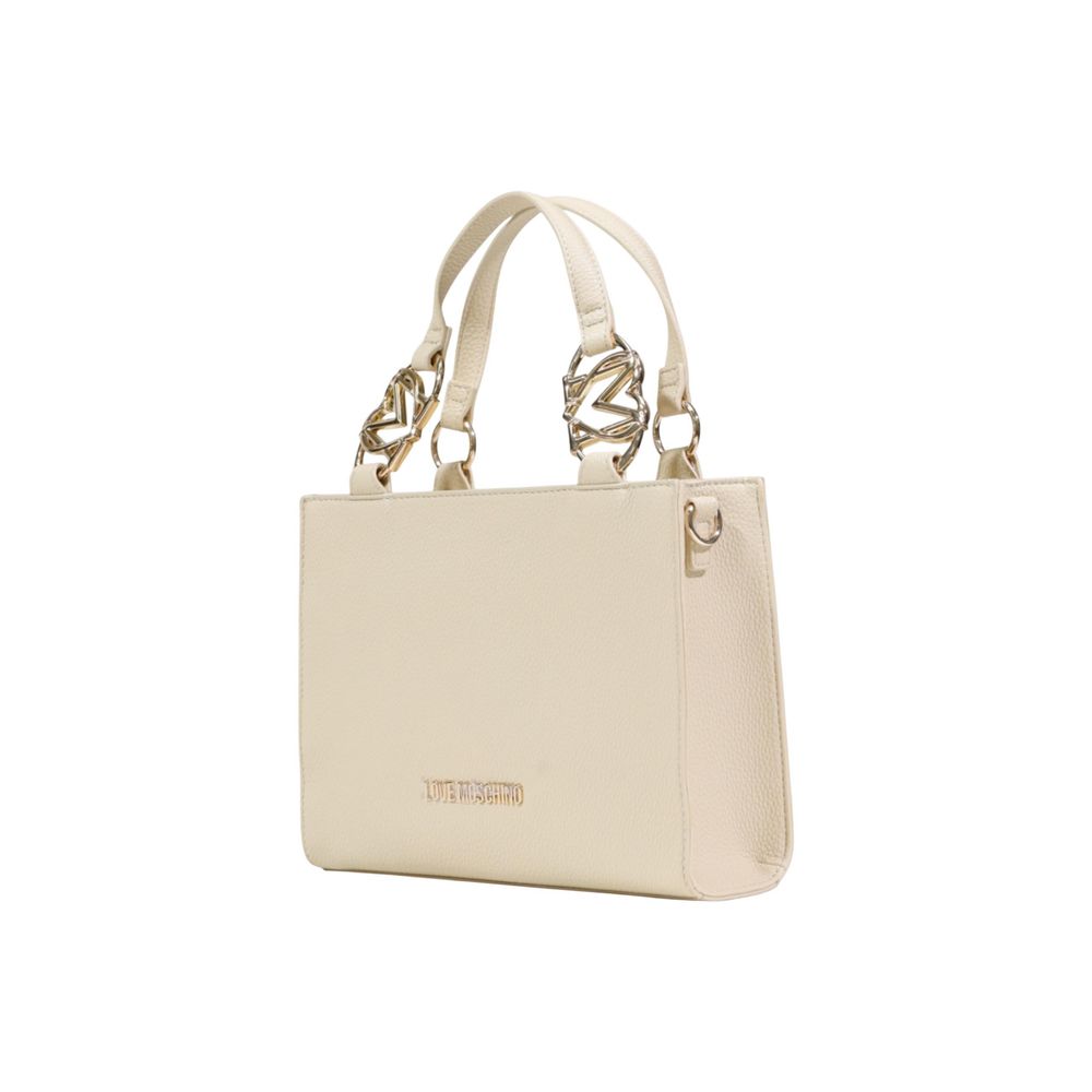 Medium Polyurethane Handbag With Geometric Gold Accents