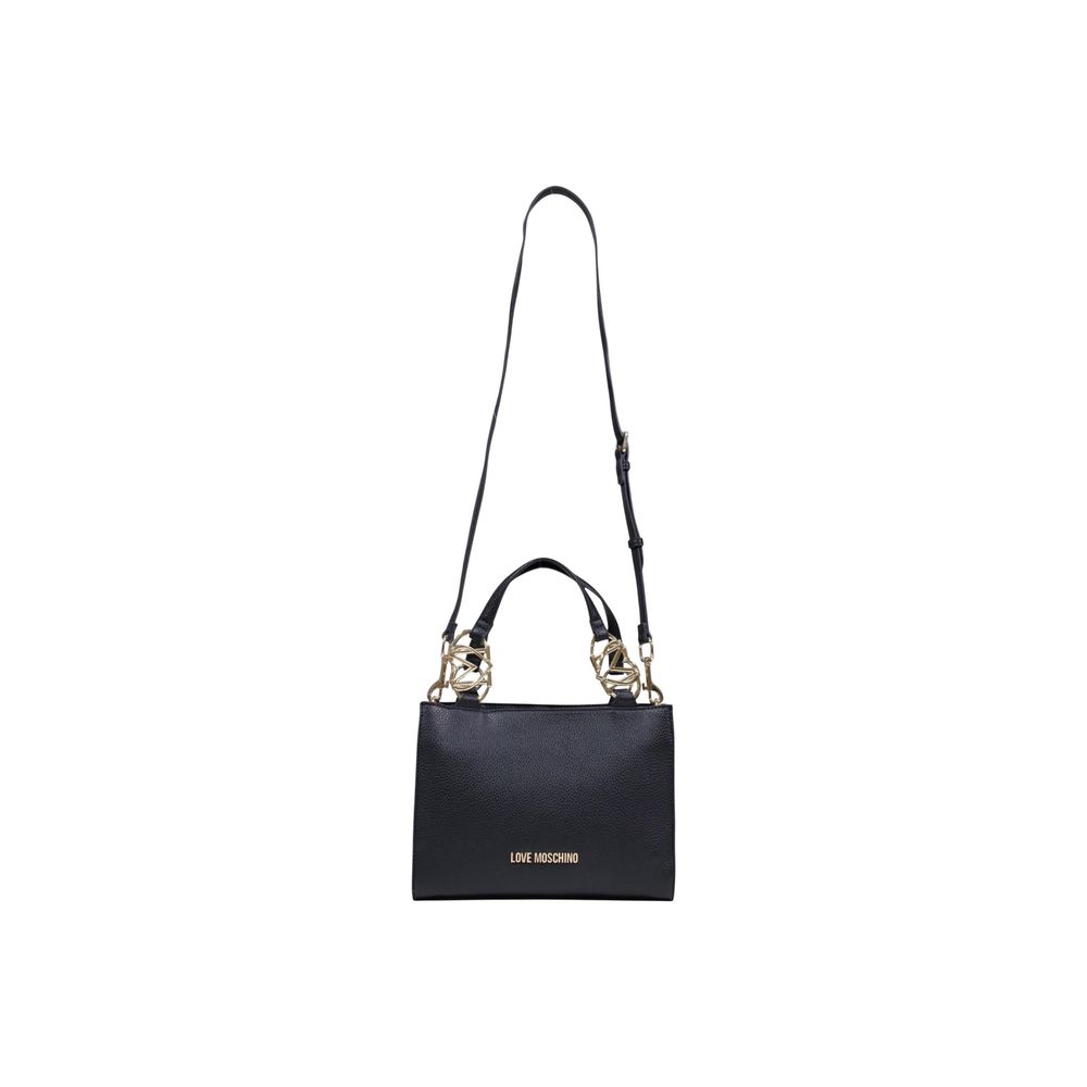 Medium Polyurethane Handbag With Geometric Gold-Tone Detail