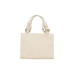 Medium Polyurethane Handbag With Geometric Gold Accents