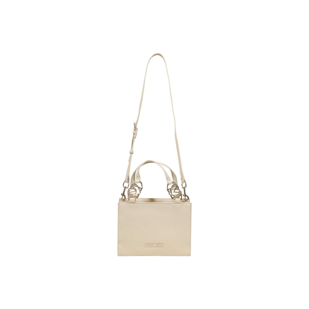 Medium Polyurethane Handbag With Geometric Gold Accents