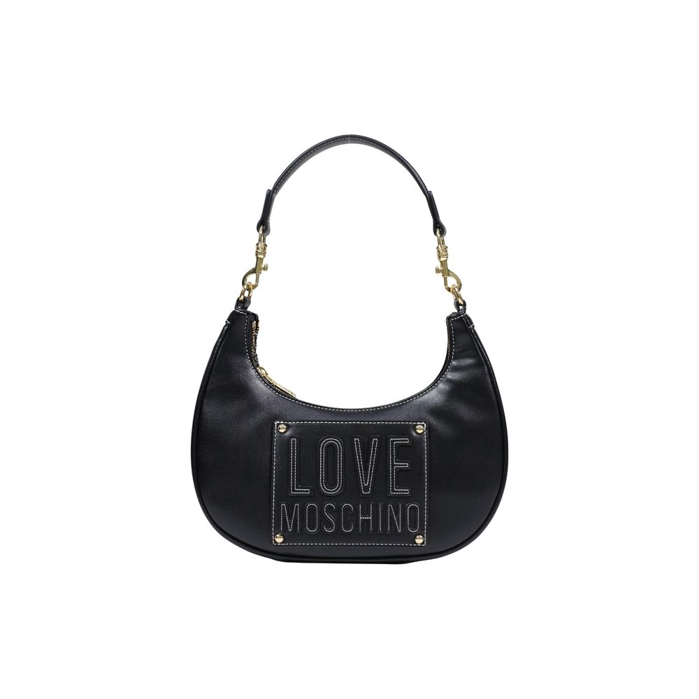 Black Polyurethane Small Shoulder Bag