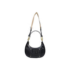 Black Polyurethane Small Shoulder Bag