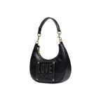Black Polyurethane Small Shoulder Bag