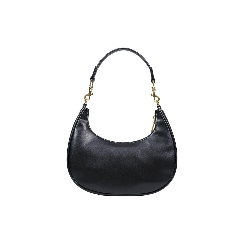 Black Polyurethane Small Shoulder Bag