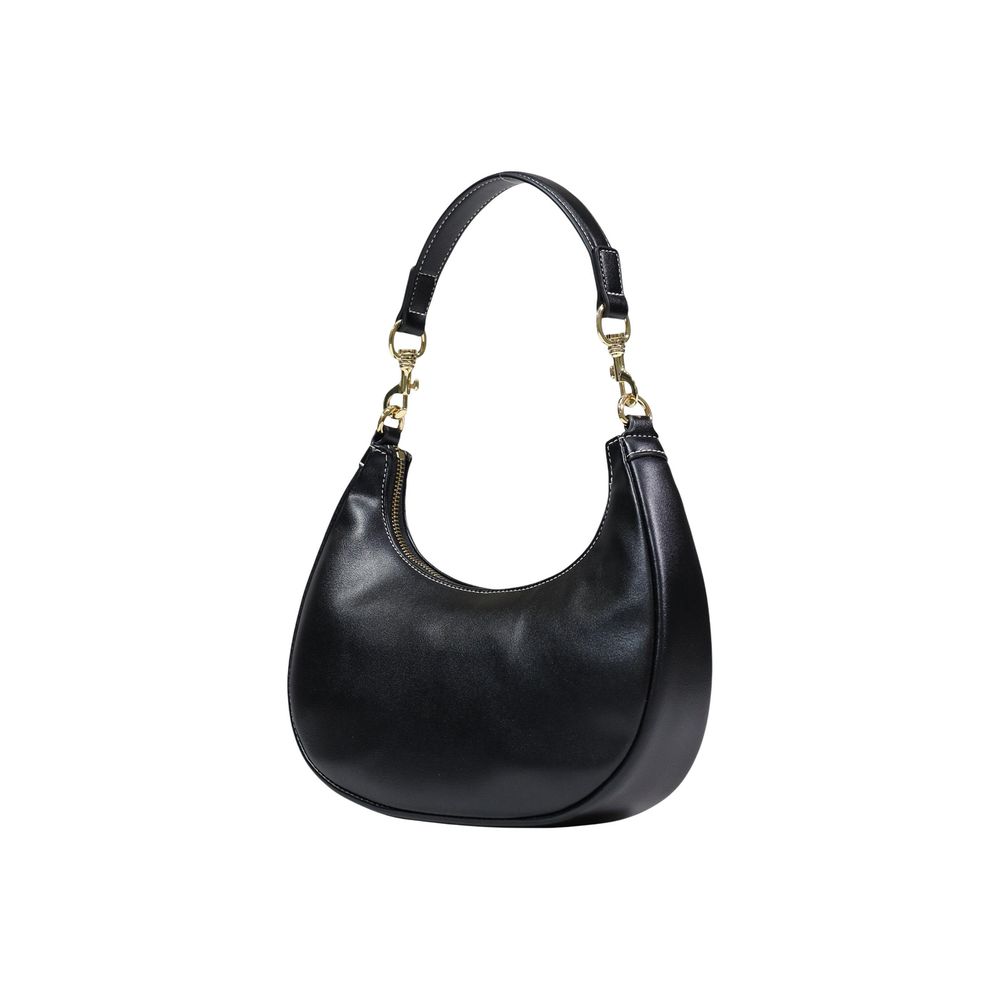 Black Polyurethane Small Shoulder Bag