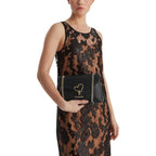 Black Polyurethane Medium Handbag
