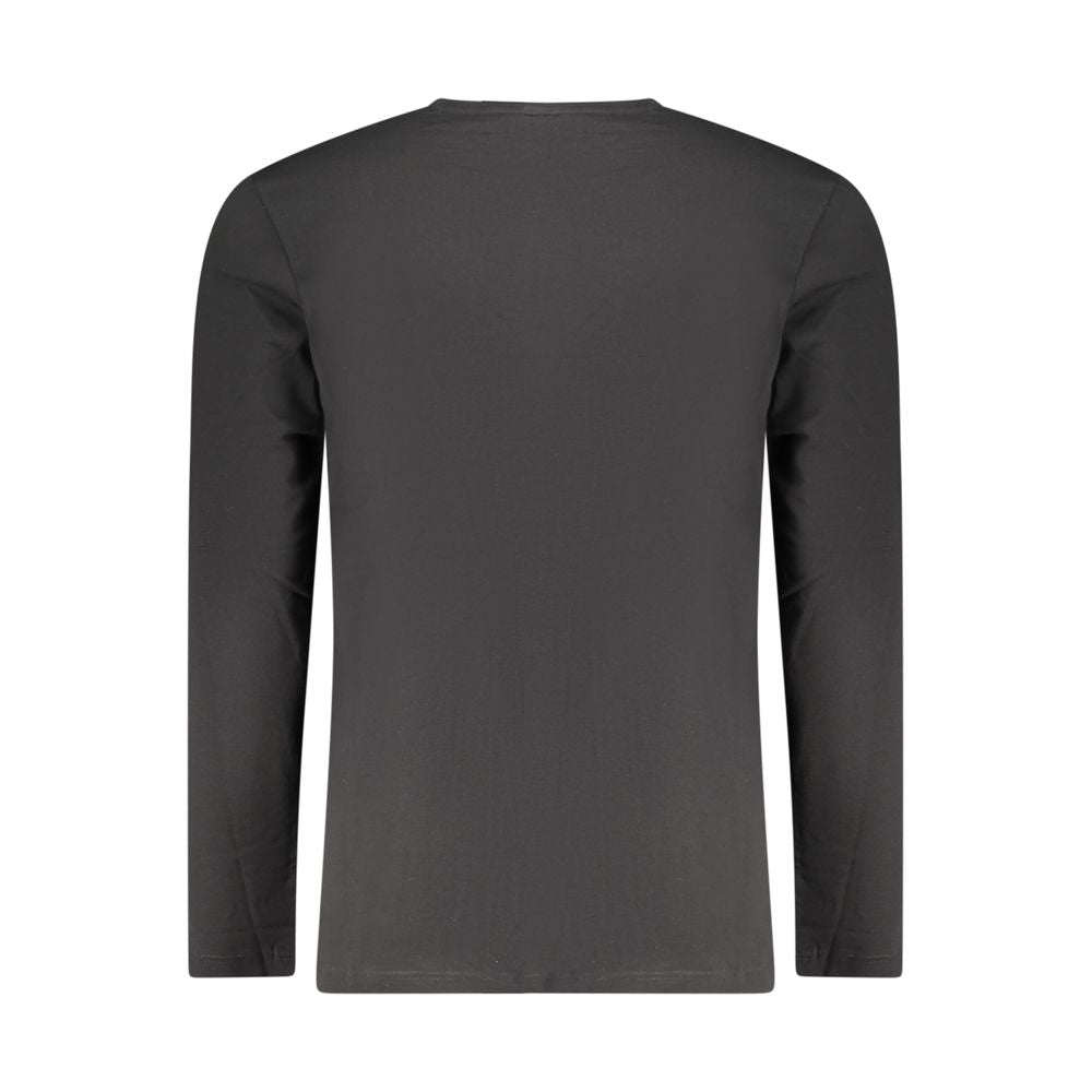 Black Cotton Long-Sleeved T-Shirt