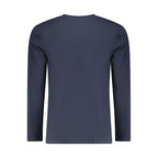 Blue Cotton-Blend Long-Sleeve T-Shirt