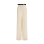 Ivory Triacetate Wide-Leg Tailored Trousers