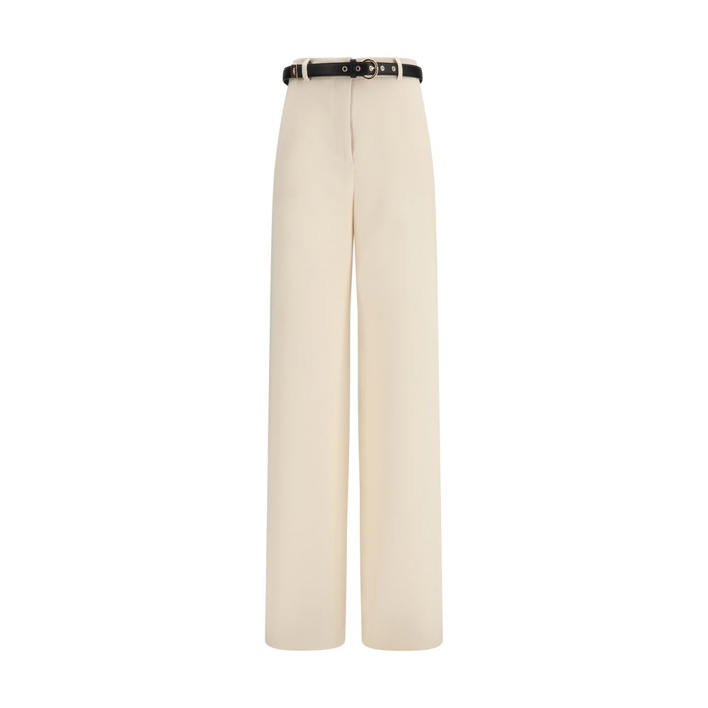 Ivory Triacetate Wide-Leg Tailored Trousers