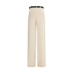 Ivory Triacetate Wide-Leg Tailored Trousers