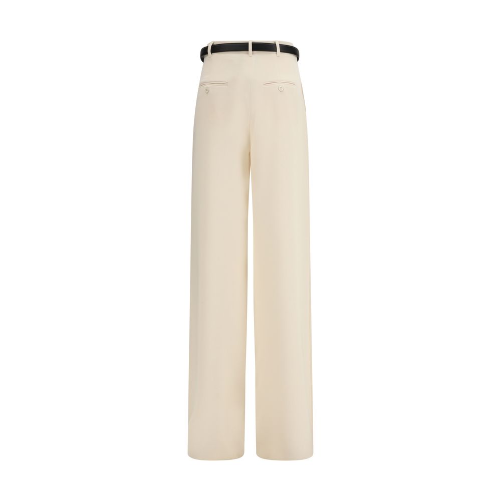 Ivory Triacetate Wide-Leg Tailored Trousers