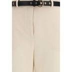 Ivory Triacetate Wide-Leg Tailored Trousers