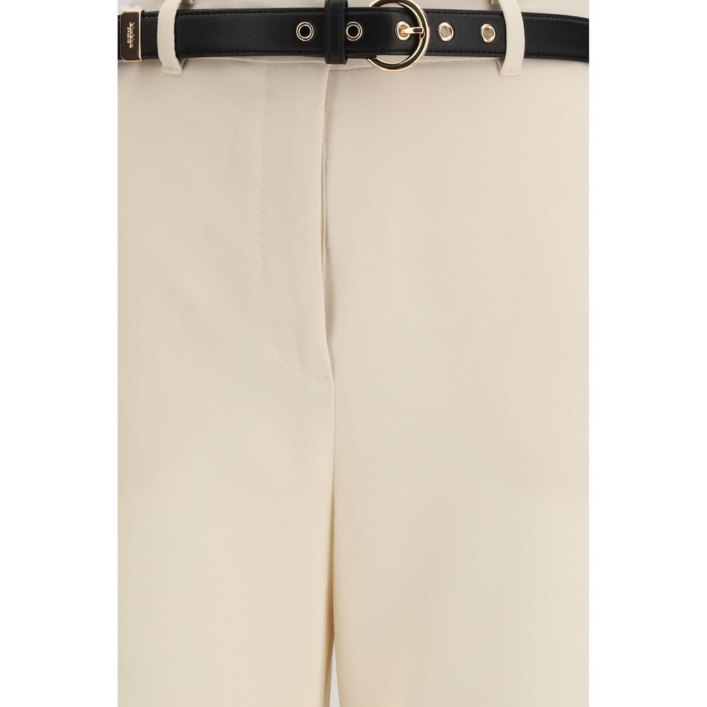 Ivory Triacetate Wide-Leg Tailored Trousers