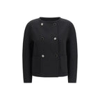 Black Triacetate Full-Length Jacket