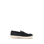Blue Calf Leather Slip-On Loafers