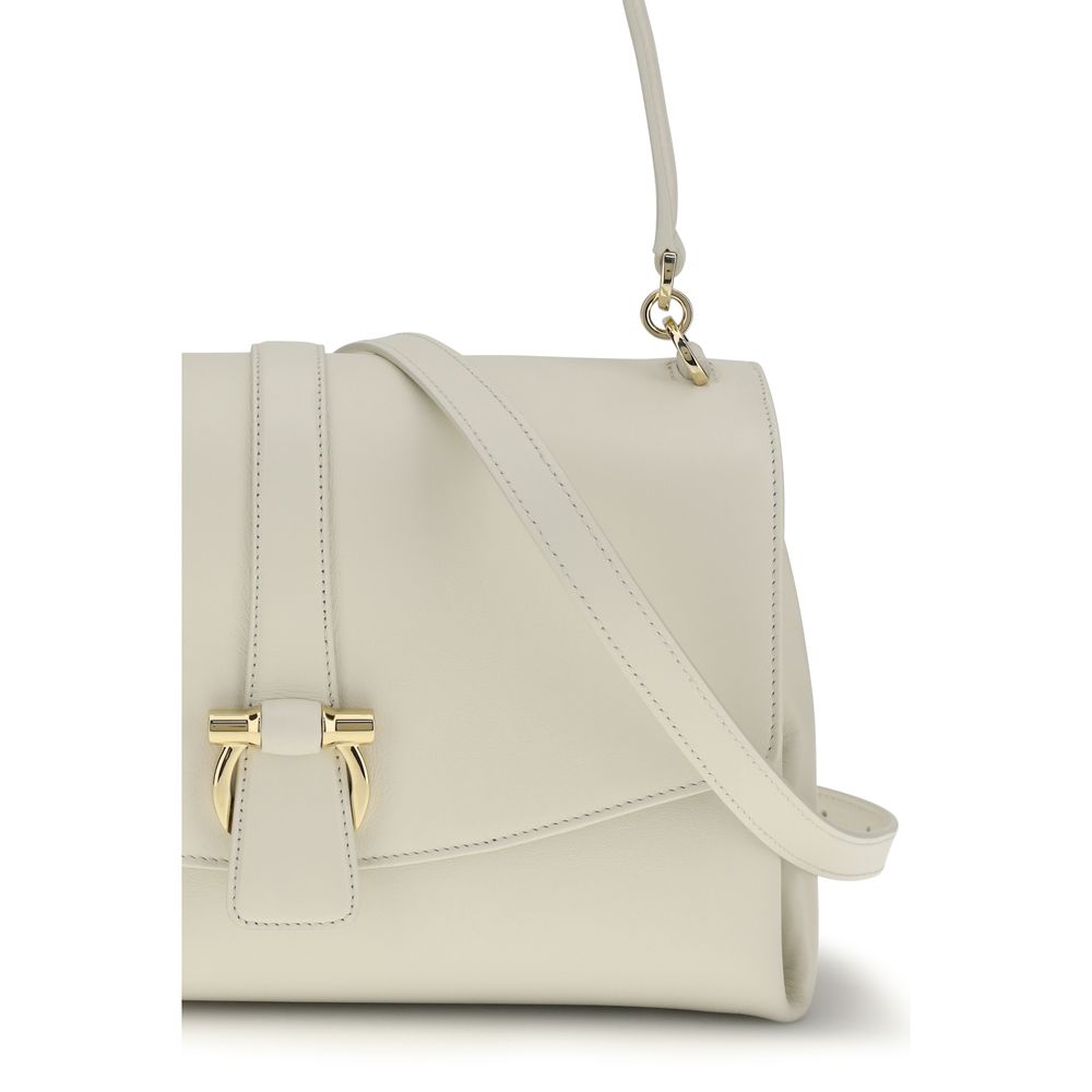 White Calf Leather Shoulder Bag