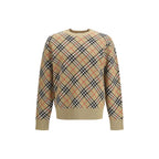 Beige Wool Check Sweater