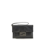 Mamma Baguette Clutch Bag In Black Calf Leather