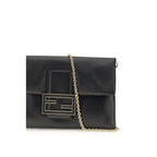 Mamma Baguette Clutch Bag In Black Calf Leather