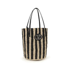 Black Raffia Bucket Bag