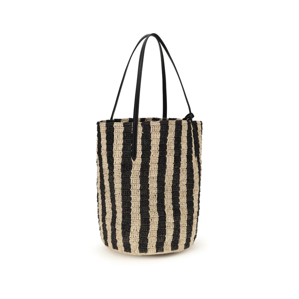 Black Raffia Bucket Bag