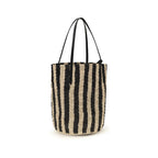 Black Raffia Bucket Bag