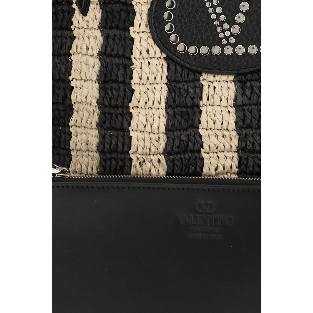 Black Raffia Bucket Bag